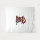 Schattigee kerstverlichting Highland Koe Funny Chr Wandkleed (Voorkant (horizontaal))