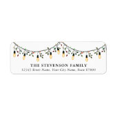 Schattigee kerstverlichting retour adreslabels etiket (Voorkant)