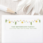 Schattigee kerstverlichting retour adreslabels etiket (Insitu)