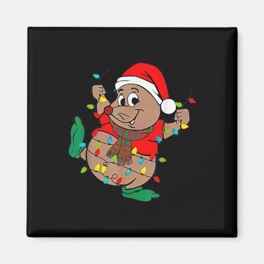 Schattigee kerstverlichting van Santa Gus Magneet (Voorkant)