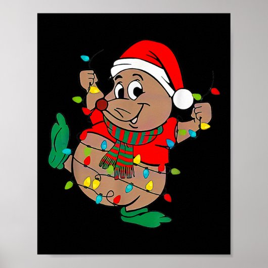 Schattigee kerstverlichting van Santa Gus Poster (Voorkant)