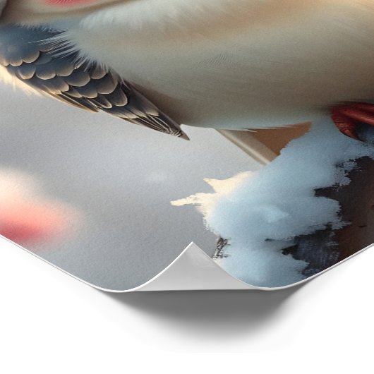 Schattigee Kerstvogel Digitaal Poster (Hoek)