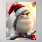 Schattigee Kerstvogel Digitaal Poster (Voorkant)