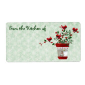 Schattigee kerstvogels keukenlabels etiket (Voorkant)