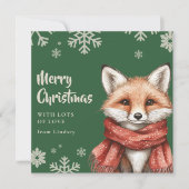 Schattigee kerstvos met sjaal feestdagenkaart (Voorkant)