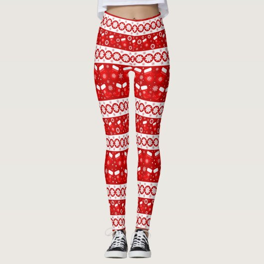 Schattigee kerstwanten & kousen lang leggings (Voorkant)