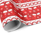 Schattigee kerstwanten & kousen Patroon Cadeaupapier (Rol Hoek)