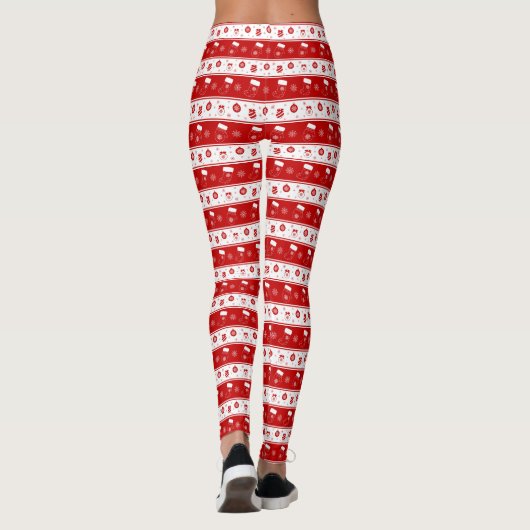 Schattigee kerstwanten, kousen & sneeuwvlokken leggings (Achterkant)