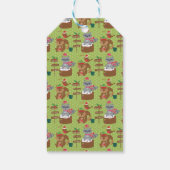 Schattigee kerstwasbeer en eekhoorn & sneeuwvlokke cadeaulabel (Achterkant)