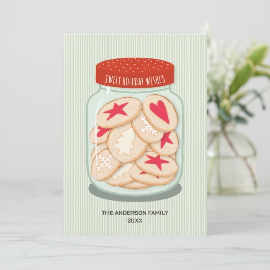 Schattigee kerstwensen feestdagenkaart (Staand voorkant)