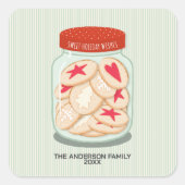 Schattigee kerstwensen vierkante sticker (Voorkant)