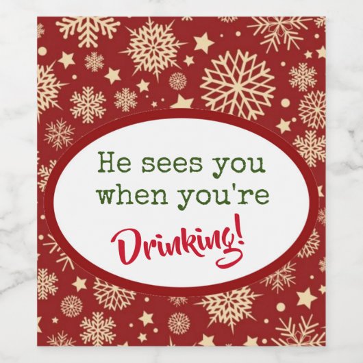 Schattigee kerstwijnlabels! wijn etiket (Enkel label)