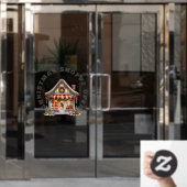 SCHATTIGEE KERSTWINKEL OPEN Venster Cling Raamsticker (Kantoordeur)