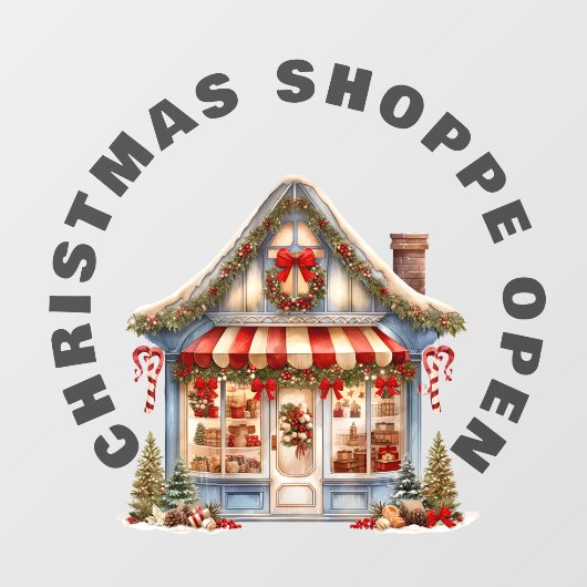 SCHATTIGEE KERSTWINKEL OPEN Venster Cling Raamsticker (Vel)