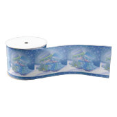 Schattigee Kerstwinter Blues Grosgrain Lint (Spoel)