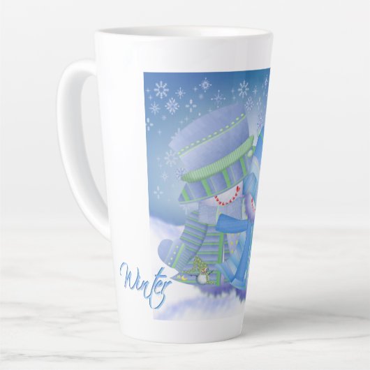 Schattigee Kerstwinter Blues Latte Mok (Linkerhoek)