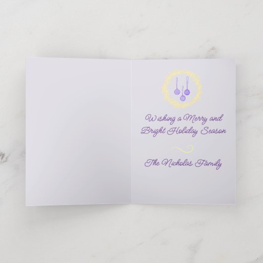 Schattigee kerstwoordspeling Gepersonaliseerde vak Folie Wenskaart (Binnenlaag)