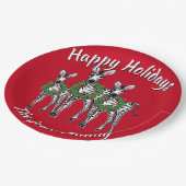 Schattigee kerstzebra's personaliseren papieren bordje (Gekanteld)