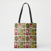 Schattigee kerstzegels Canvas tas (Voorkant)