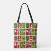 Schattigee kerstzegels Canvas tas (Achterkant)