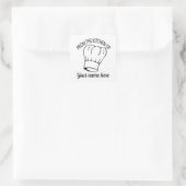 Schattigee keuken chef-kok pet Naam toevoegen stic Vierkante Sticker (Tas)