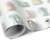 Schattigee keuken gadget iconen patroon cadeaupapier (Rol Hoek)