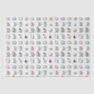 Schattigee keuken gadget iconen patroon tissuepapier