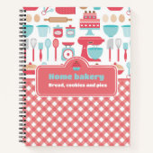 Schattigee keuken thema bakken rode gingham recept notitieboek (Voorkant)