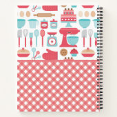 Schattigee keuken thema bakken rode gingham recept notitieboek (Achterkant)