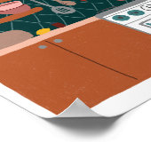 Schattigee Keukenplanken AANGEPASTE NAAM Illustrat Poster (Hoek)