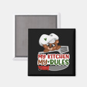 Schattigee Keukenregels Word Art Chef beer Magneet (Voorkant / Achterkant)