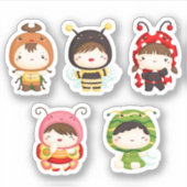 Schattigee Kevers en Bug Kinder Sticker (Voorkant)