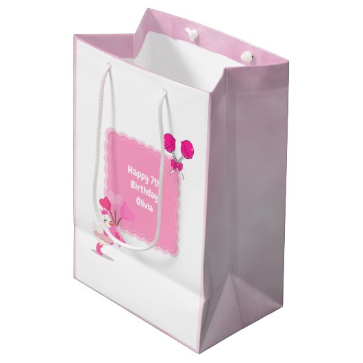 Schattigee Kids Verjaardag Party Gift Bag Medium Cadeauzakje (Voorkant Gekanteld)