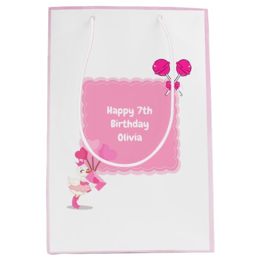Schattigee Kids Verjaardag Party Gift Bag Medium Cadeauzakje (Voorkant)