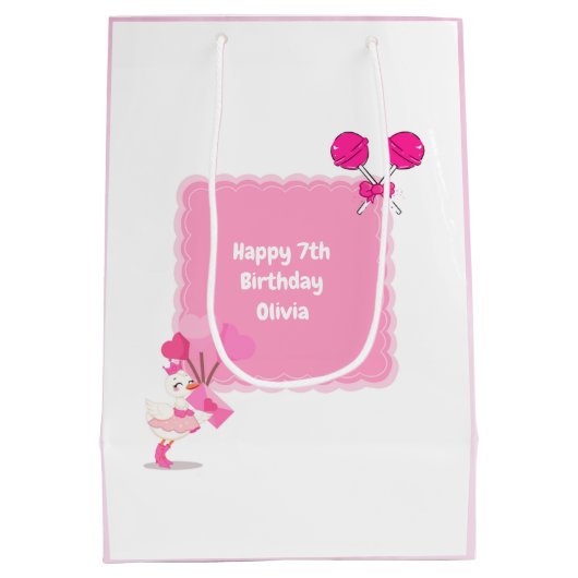 Schattigee Kids Verjaardag Party Gift Bag Medium Cadeauzakje (Achterkant)
