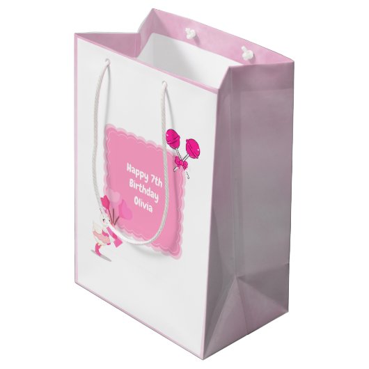 Schattigee Kids Verjaardag Party Gift Bag Medium Cadeauzakje (Achterkant Gekanteld)