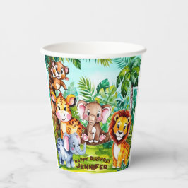 Schattigee Kids Verjaardag Party Oerwoud Safari An Papieren Bekers