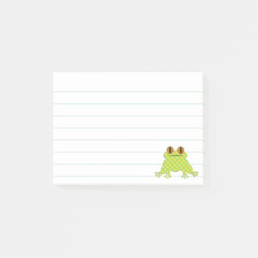 Schattigee kikker 3 x 4 bekleed Custom Post-it® Notes (Voorkant)