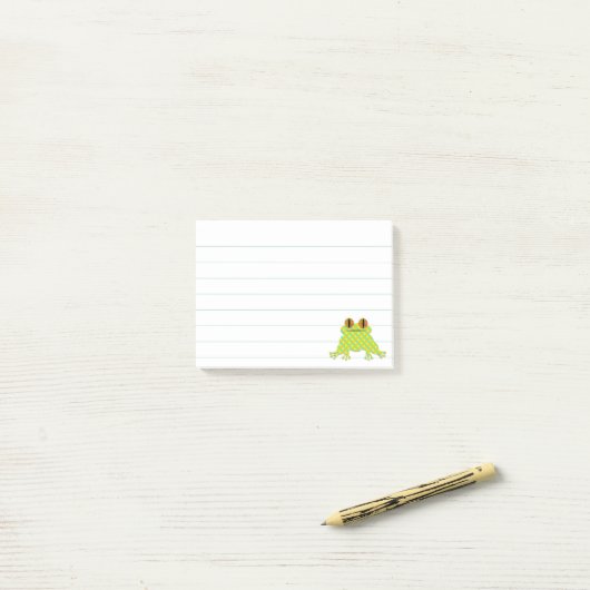 Schattigee kikker 3 x 4 bekleed Custom Post-it® Notes (Op bureau)