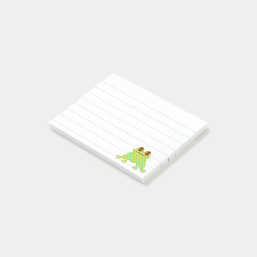 Schattigee kikker 3 x 4 bekleed Custom Post-it® Notes (Schuin)
