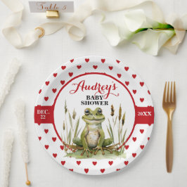 Schattigee kikker Baby shower of verjaardag Papieren Bordje