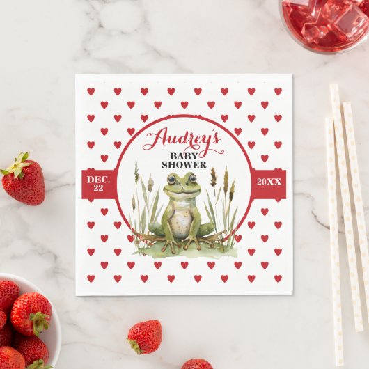 Schattigee kikker Baby shower of verjaardag Servet (Insitu)