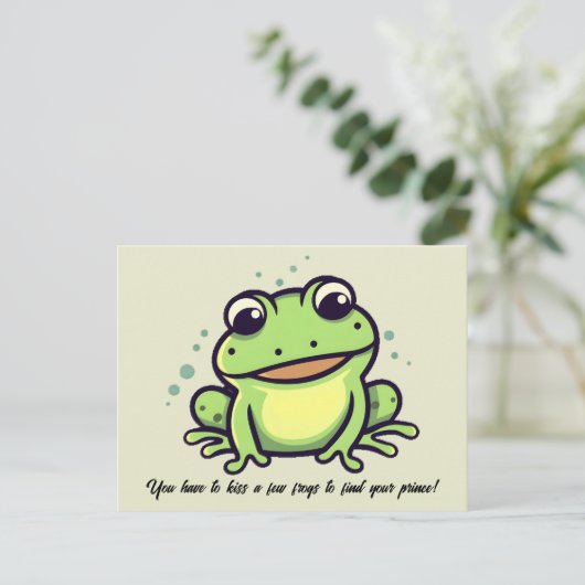 Schattigee kikker briefkaart (Staand voorkant)