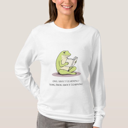 Schattigee kikker die het Shirt van vrouwen leest (Voorkant)