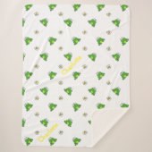 Schattigee kikker en bloem Sherpa deken (Voorkant)