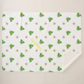 Schattigee kikker en bloem Sherpa deken (Voorkant (horizontaal))