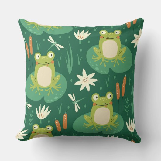 Schattigee kikker en libel illustratiekussen kussen (Voorkant)