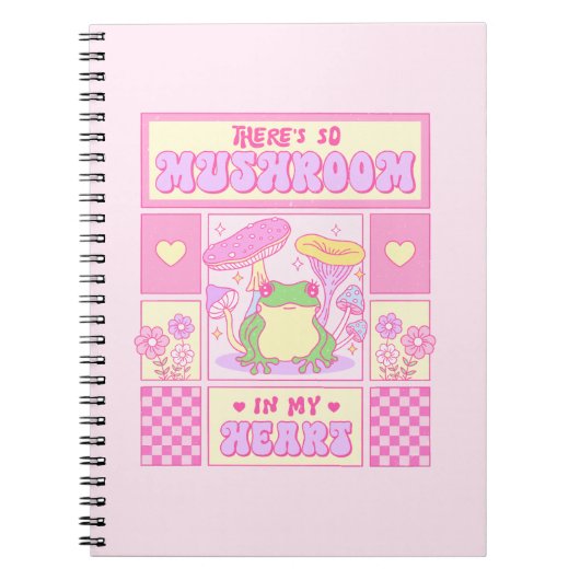 Schattigee kikker en paddenstoel - Funny Romantisc Notitieboek (Voorkant)