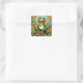Schattigee kikker in Natuur met Flowers Sticker (Tas)
