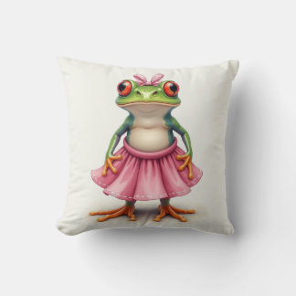 Schattigee kikker in roze kussen
